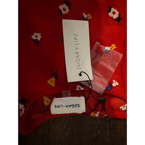 Sugar + Lips side slit summer dress women's medium NWT - Picture 2 of 3